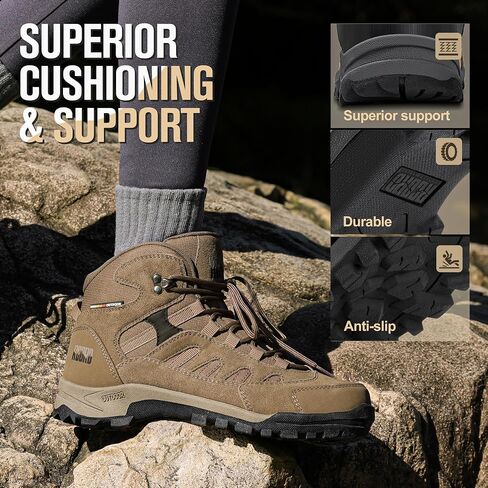 R CORD Hiking Boots Women Waterproof Non-Slip Womens Hiking Shoes Comfortable Outdoor Womens Hiking Boots Walking Boots Hiking Shoes Women in Saudi Arabia