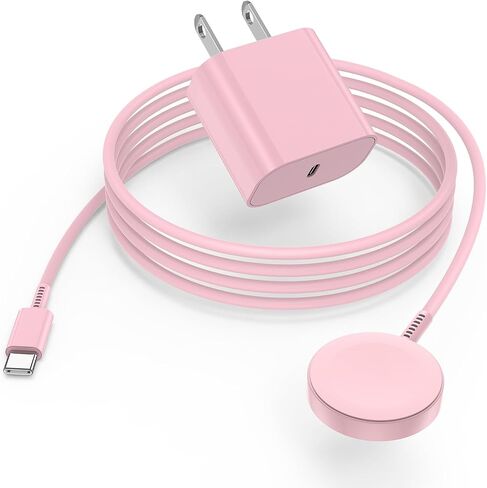 Cabepow for Apple Watch Charger USB C 5W Fast Magnetic iWatch Charging Cable 3FT with 20W USB C Wall Charger Block for Apple Watch Ultra 2/Ultra/SE/Series 10/Series 9/Series 8/7/6/5/4/3/2/1-Pink in Kuwait