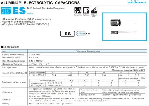 10pcs 22uf 25V Nichicon Muse ES BP (ثنائي القطب) درجة الصوت ، 85 درجة ارتفاع درجة الحرارة مكثف 6x11 مم للصوت الراقي in Kuwait