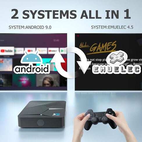 Bearway Super Console X2 Retro Video Game Somevels 60،000+ Game 60+ Emulators 2 Systems in 1/Games/TV Audio 4K HD Output مع 2 وحدات تحكم متعددة (256 جم) in Kuwait
