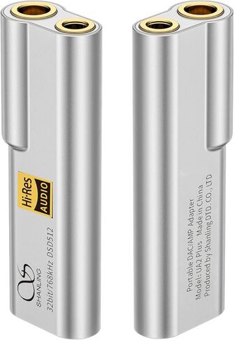 Shanling UA2 بالإضافة إلى مكبر صوت سماعة رأس محمول ، Tiny USB AMP/DAC مع مقبس 3.5 مم/4.4 مم ، ES9038Q2M DAC ، دعم HI-RES متوازن 32bit/768 كيلو هرتز ، DSD256 ، للهاتف/اللاعب/Nintendo Switch/Laptop/PC (Silver) in Kuwait