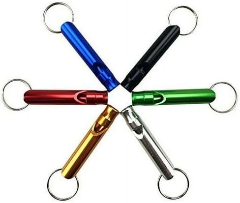 10pcs ألوان عشوائية طوارئ البقاء على قيد الحياة ، جمع أعضاء الفريق في الهواء الطلق ، وسلامة وبقاء سلسلة المفاتيح Hyper Whistle in Kuwait