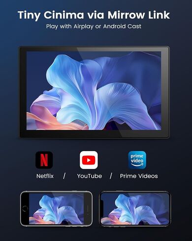 شاشة Carplay اللاسلكية للسيارة ، شاشة تعمل باللمس ستيريو محمولة بقيمة 9 بوصات ، Carplay و Android Auto مع 1080p النسخ الاحتياطي مرآة Link FM GPS in Saudi Arabia