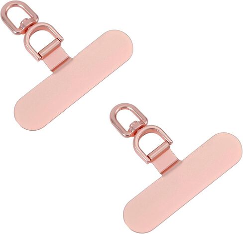 2pcs Universal Phone Tether Tab, Oval Cell Phone Lanyard Strap Patche Metal Charm Hook Lanyard Pad for Phone Cases in Saudi Arabia