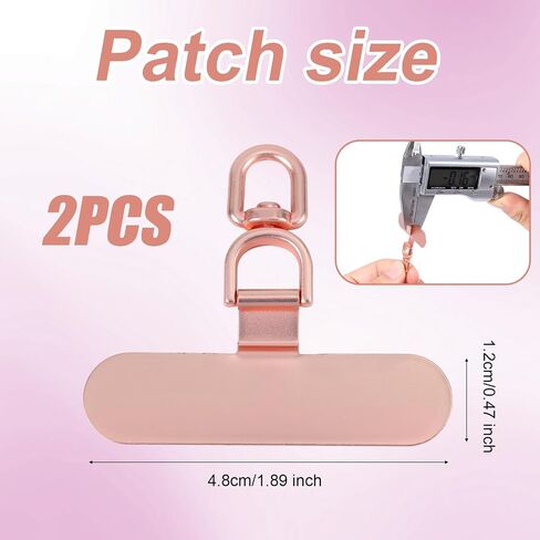 2pcs Universal Phone Tether Tab, Oval Cell Phone Lanyard Strap Patche Metal Charm Hook Lanyard Pad for Phone Cases in Saudi Arabia