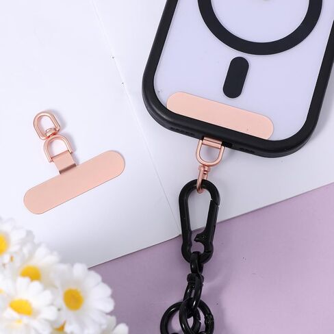 2pcs Universal Phone Tether Tab, Oval Cell Phone Lanyard Strap Patche Metal Charm Hook Lanyard Pad for Phone Cases in Saudi Arabia