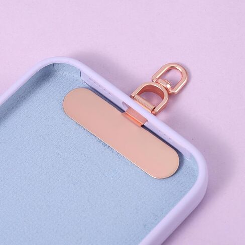 2pcs Universal Phone Tether Tab, Oval Cell Phone Lanyard Strap Patche Metal Charm Hook Lanyard Pad for Phone Cases in Saudi Arabia