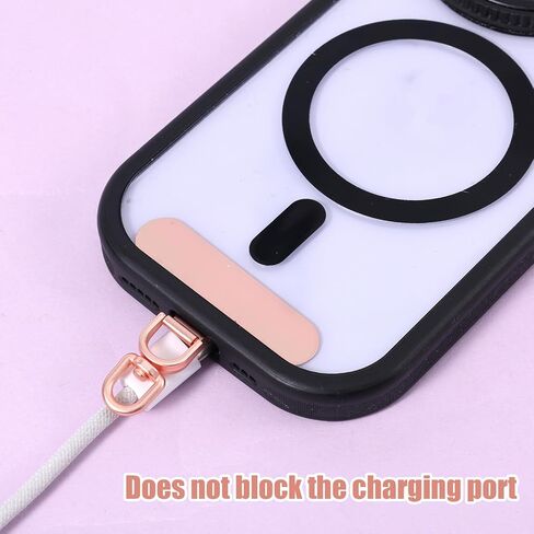 2pcs Universal Phone Tether Tab, Oval Cell Phone Lanyard Strap Patche Metal Charm Hook Lanyard Pad for Phone Cases in Saudi Arabia