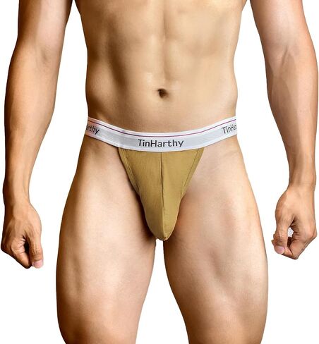 Tinharthy Men G-String T-Back Thongs Cotton Breathable Underpants Jock Strap for Male Athletic Supporters in Saudi Arabia