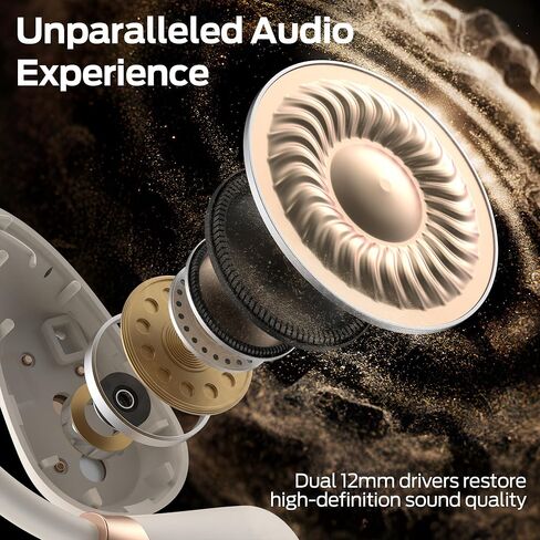 سماعات الرأس Open Open Ear AC210 ، بلوتوث 5.4 سماعات أذن صوت ، سماعات الرأس اللاسلكية لمدة 30 ساعة ، شحن Type-C ، سماعات أذن مقاومة للماء IPX5 ، أبيض ، أبيض in Saudi Arabia