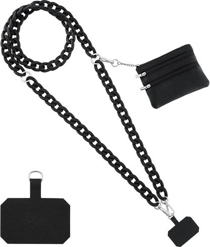 Bememo Clip and Go Strap for Phone with Wallet, Adjustable Crossbody Universal Phone Chains with Zippered Pouch for Women in Kuwait