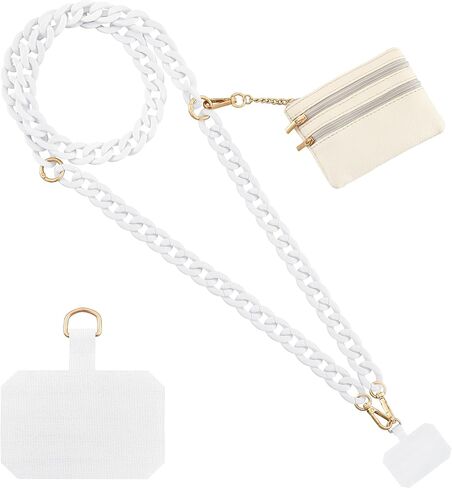 Bememo Clip and Go Strap for Phone with Wallet, Adjustable Crossbody Universal Phone Chains with Zippered Pouch for Women in Kuwait