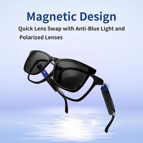 Smart Glasses Featuring Blue Light Filter and Polarized Lenses, with Built-in Microphone and Speaker in Saudi Arabia