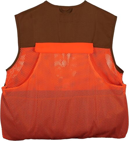 Gamehide Mens Quail Hunting Vest Upland Front Loading With Mesh Back Orange Blocking in Saudi Arabia