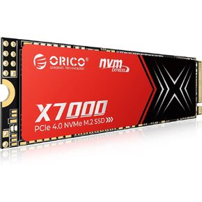 ORICO X7000 2TB NVMe SSD for Gaming, 7400MB/s Read Speed, 17μs Response Time, PCIe Gen 4 Internal Drive, PS5 & PC Compatibility, Comes with Heatsink for Enhanced Cooling and Multitasking