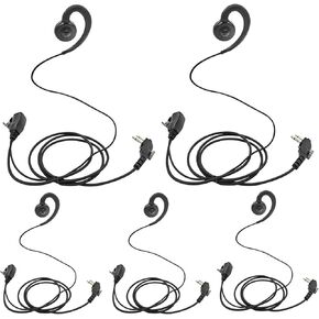 WODASEN 5-Pack BD502i Walkie Talkie Earpiece with Mic PTT C-Swivel Radio Headset with Screw for Hytera BD502 BD552 BD552i PD502 PD502i PD562i PD402i PD482i RCA RDR2500 HYT TC-508 TC-580 TC-610 (5 Pcs)