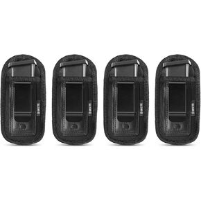 4-Pack Universal Magazine Holster Concealed Carry, IWB Handgun Mag Pouch, Single Double Stack Mags Holder Glock 17 19 26 43 Sig 1911 S&W M&P 9mm .40 .45 .380 Fits 7 10 15 Round Ammo Clips for Pistols