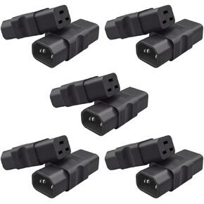 (10Packs IEC 320 C14 to Female C21 AC Adapter,16A to C14 10A Power Connector for PUD UPS, Black Color