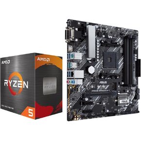 MICRO CENTER AMD Ryzen 5 4500 Desktop Processor with ASUS Prime B450M-A II AMD AM4 Micro ATX Motherboard
