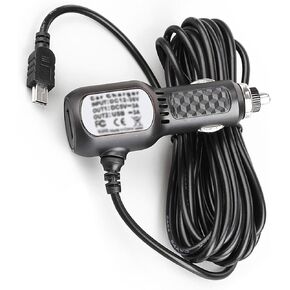 Dash Cam Power Cord Adapter, Mini USB Car GPS Charger Cable, 11.5Ft Dashcam Power Lead for GPS Navigation, Sat Nav, DVR, Digital Camera