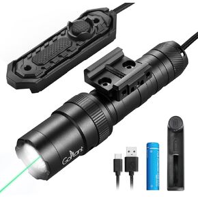 2000 Lumen Tactical Flashlight, Aircraft Aluminum LED Weapon Light, Long Runtime 90 Minutes Picatinny Laser Light, Rifle Flashlight with Momentary Strobe Function, Long Gun Light with Remote Switch