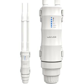 WAVLINK AC600 Outdoor Long Range Weatherproof WiFi Extender/Wireless Access Point with Passive POE, Dual Band 5G+2.4G, 2x7dBi Omni Directional Antennas,Supports Router/AP/Repeater/WISP Modes