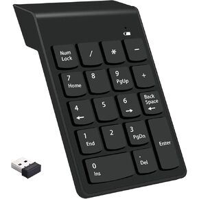 VBESTLIFE 2.4G Numeric Keypad, Numeric Keypad 18Keys Portable Number Numpad with USB Receiver for Laptop Notebook, Desktop, PC