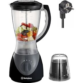 Westinghouse 220 Volts Blender WKBECW22-4 Speeds and Pulse Function - Mini Dry Grinder Attachment - Stainless Steel Blade Bundle With Dynastar (220-240V Not For Use In USA)