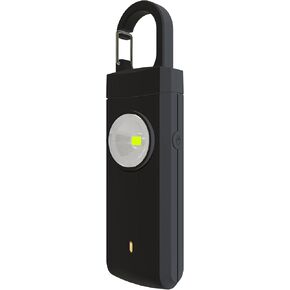Rechargeable Personal Safety Alarm for Women, Loud Siren Birdie Sound, Strobe SOS LED Light, USB Charging, Be Safe with Personal Alarm Self Defense Keychain for Wife, Daughter, Student, Black