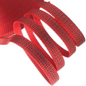 Yalulu 20 Meters x 10mm Reflective Fabric Ribbon, Nylon Reflective Webbing Ribbon Tape Trim Pet Reflective Strip Webbing Tape (Red)