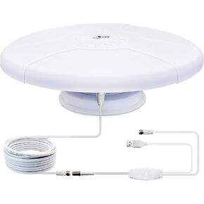 RV TV Antenna Amplified Digital HD TV Antenna with Long Range Reception for All Clear HDTV Channels,Easy Installation - for Camper, RV Trailer Truck Caravan Boat (Magnetic Base-W)