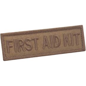Tan First Aid Kit 1x3.5 Coyote IFAK Medical Medic EMS Morale Tactical USA Army Military Fastener Cap Patch