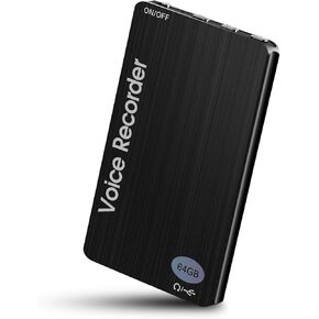64GB Digital Voice Activated Recorder with Playback - 768 Hours Audio Recording Device, HD MIC Tape Recorder Device for Lecture A-B Repeat,Meetings, MP3 Player