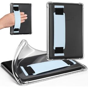 CoBak & Hand Strap Clear Case for All-New Kindle Paperwhite 12th Gen 2024 (7") & Kindle Colorsoft Signature Edition (7") - Lightweight, Scratch-Proof Silicone Back Cover