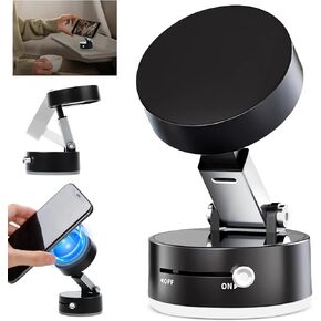 Vacuum Magnetic Suction Phone Holder, 2025 New Magnetic Multifunctional Holder, Foldable and Retractable Double-Sided Magnetic Phone Holder for All Phones (Black)