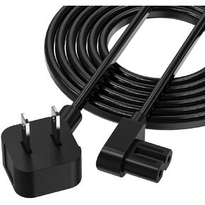 AGVEE 10ft TV Power Cord, 90 Degree Angled L-Shaped UL Listed 2-Prong AC Power Cable IEC C7 C8 Compatible with Samsung LG Sony Insignia Apple TV LCD LED, Vizio Roku JBL Partybox, White