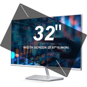 32 Inch Computer Privacy Screen 16:9 Widescreen Monitor Privacy Screen Shield, Two Installation Methods, Anti Blue Light/Scratching/Anti Glare-Data Confidentiality Privacy Screen Protector