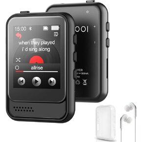 32GB Mp3 Player with Bluetooth for Running, Portable Music Player Built-in Micro SD Card Slot and HD Speaker Support FM Radio Voice Record Video Ebook Alarm Full-Touch Screen