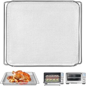 Air Fryer Basket for Breville BOV900BSS Smart Oven Air Fryer Pro,16.5"D x 11.8"W x 1.1"H Food Grade Steel Mesh Baskets Accessories Tray for Breville Air Fryer Toaster Oven, Microwave Oven