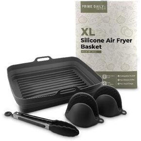 Ultimate Extra Large Reusable Silicone Air Fryer Basket Liners for Toaster Oven - Essential Airfryer Accessories; Durable, Non-Stick for Optimal Cooking!