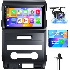4+64 Android 13 for Ford F150 2009-2014 Car Stereo, 9 Inch IPS Touch Screen Car Radio with Wireless Carplay/Android Auto,GPS, WiFi, Bluetooth, Support OBD2/DVR/DPS