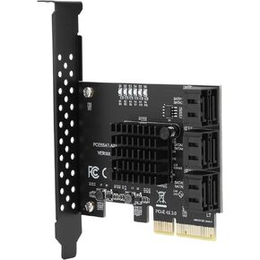 Tbest Asm1166,N100 Motherboard Asm1166 Pcie,Asm1166 6 Port,Pcie Sata Expansion Card,Internal Components,Expansion Card Pcie to 6Port Sata3.0 Hard Disk 6G Pcie3.0 Gen3 4X Interface Hub Adapter