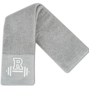 Monogrammed Gym Towel, Personalized Workout Gifts for Men, Women, Sports Lover, Exercise Fitness Gift for Gym Enthusiast on Birthday, Christmas, Soft and Absorbent Towel, Gray, Initial C