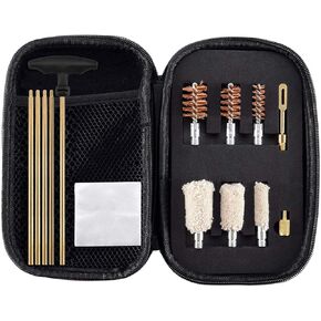 BOOSTEADY Shotgun Cleaning Kit and Case - Universal Cleaning Kit Brass Rods Black Compact Travel Case Bronze Metal Brushes Heads and Cotton Mop for 12, 20 and .410 Gauge Shotguns