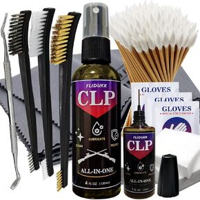 12Ga /9mm / 5.56mm Bore Cleaner+ 5oz CLP Oil(Needle+Spray) Gun Cleaning Kits,Gun Cleaning Supplies with Gun Snake,Gun Cleaning Patches,6-inch Swabs,Gun Brushes,Metal Picks,Gun Cloth,Glove,Box