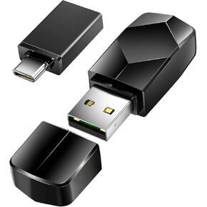 WiFi 6 Adapter for Desktop PC, AX1800 Mbps Long-Range Wide-Coverage Dual-Band 5G/2.4G USB 3.0 WiFi 6 Network Adapter Wireless Dongle for PC Laptop Supports Windows 11/10/ 8/7
