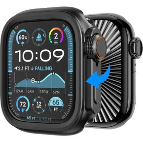 KADES 3 in 1 Metal Case Compatible with Apple Watch Series 10 46mm, Rugged Bumper Protector Turning into Ultra 2/1 Upgrade with Watch Crown + Back Cover