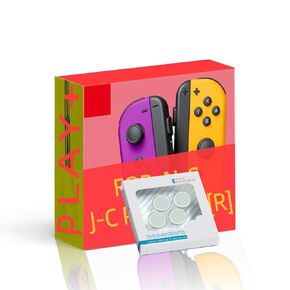 Play+ For Switch/Controller Purple / Orange, Wireless Joypads & Wrist Straps, Compatible with N-Switch/Lite/OLED, Gamepad with Dual Vibration/6 Axis Gyro/Motion Sensor/Wake-up/Screenshot, Includes Protective Case & Joystick Caps.