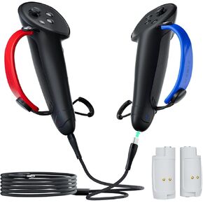 ZYBER Rechargeable Controller Grips for Meta Quest 3S/3 Accessories, Silicone Controller Cover with Rechargeable Batteries and Charging Cable