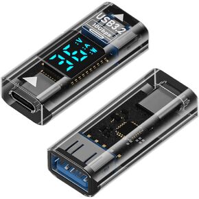 2Pack USB to USB3.2 Adapter with LED Digital Display,10Gbps USB3.2 Converter Type A Male/Female Expander for Laptops,Keyboards,Flash Drives